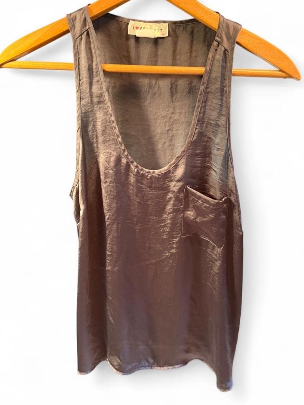 LoveCrazy grey Satin Scoop Camisole